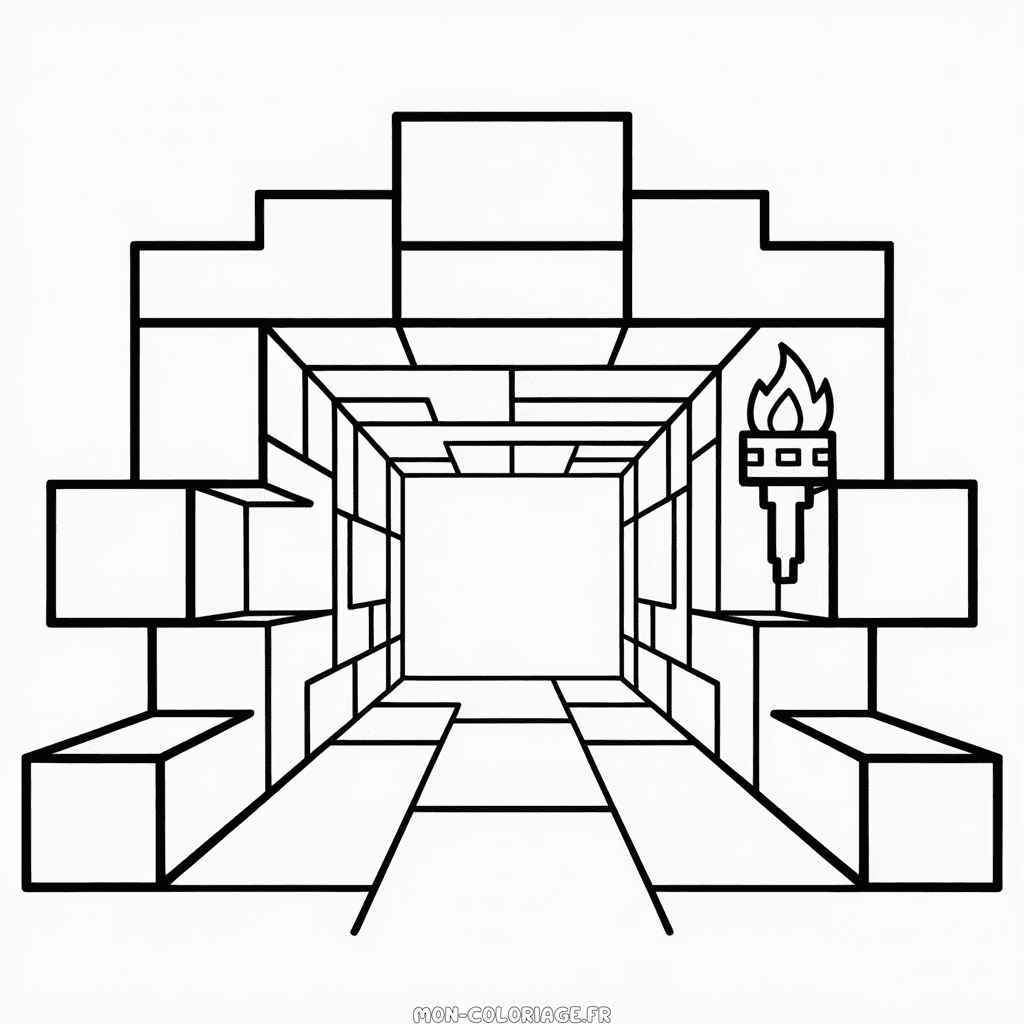 Coloriage Grotte Minecraft