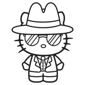Coloriage Hello Kitty Gangster