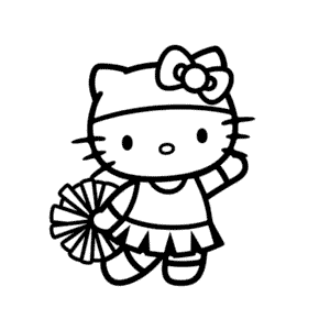 Coloriage Hello Kitty Pom-Pom Girl
