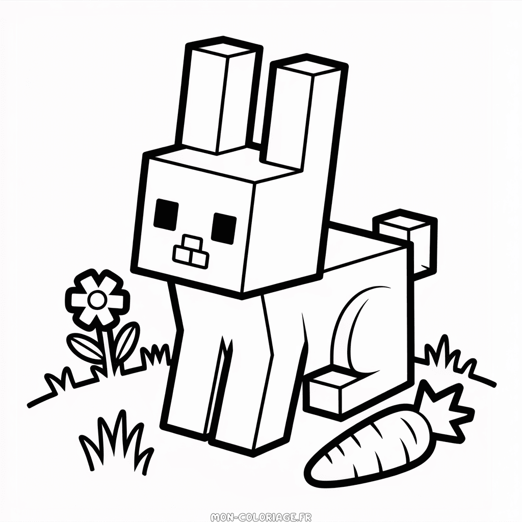 Coloriage Lapin Minecraft