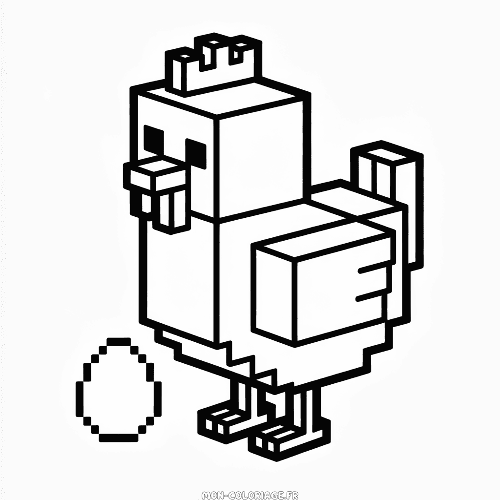 Coloriage Poulet Minecraft