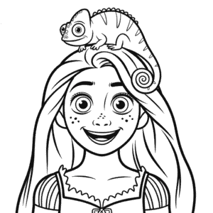 Coloriage Raiponce et Pascal