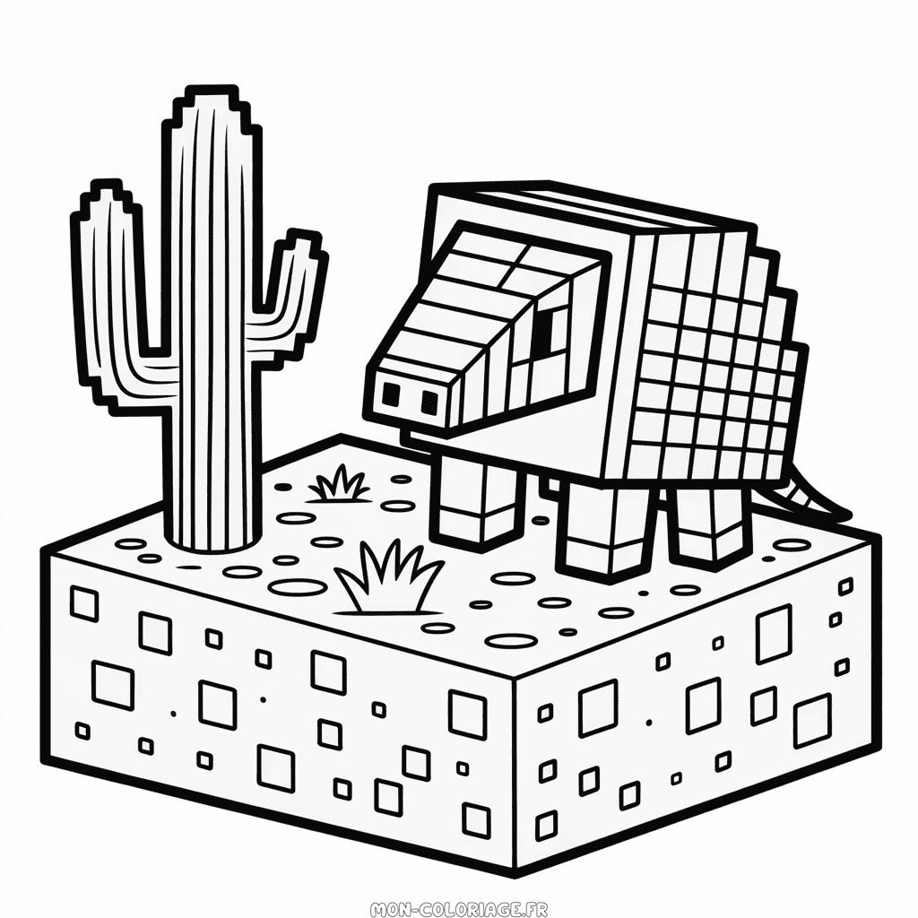 Coloriage Tatou Minecraft