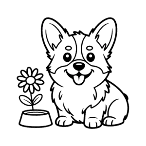 Coloriage Chien Corgi