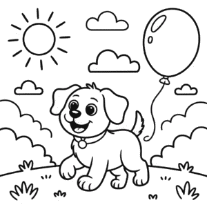 Coloriage Chien Noir et Blanc