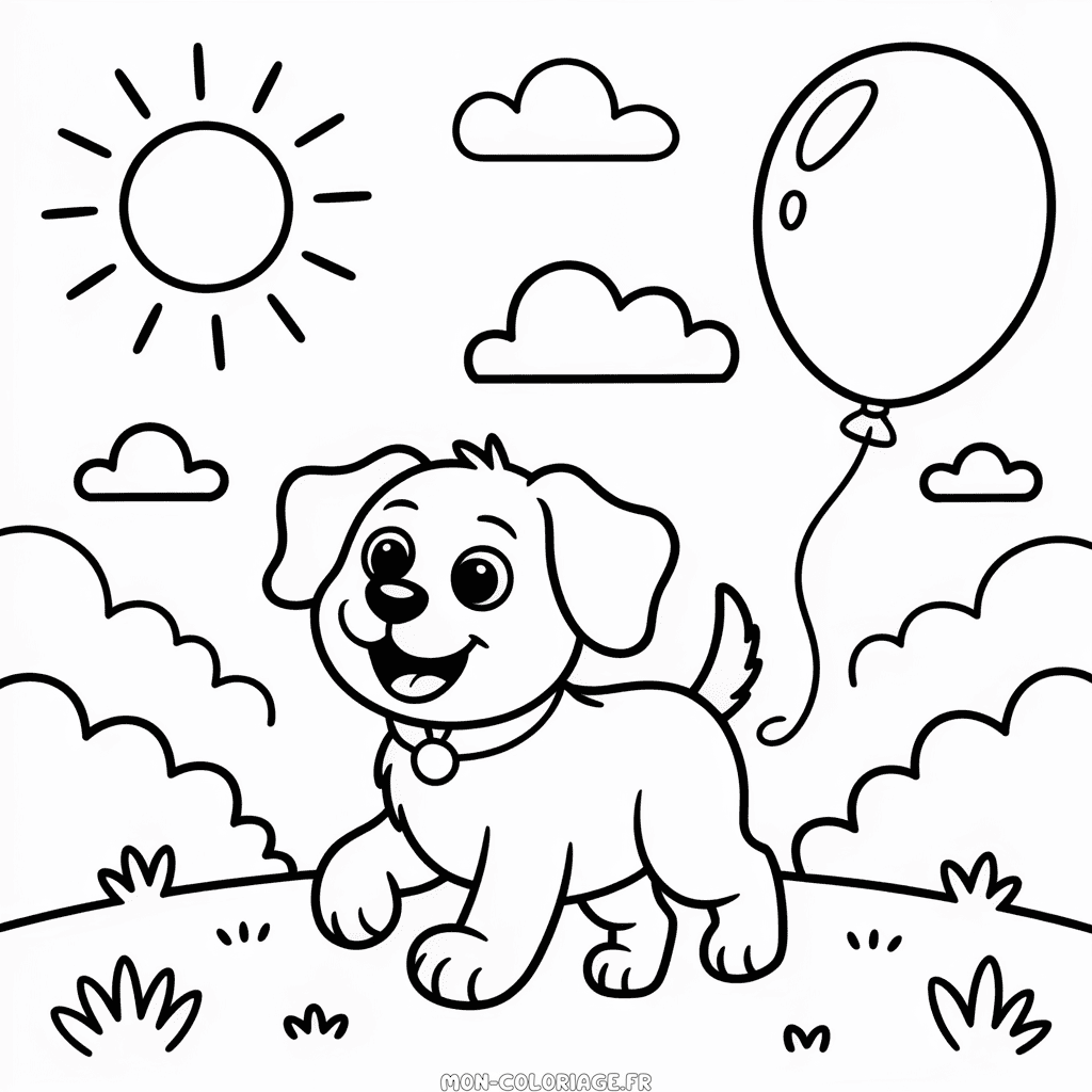 Coloriage Chien Noir et Blanc