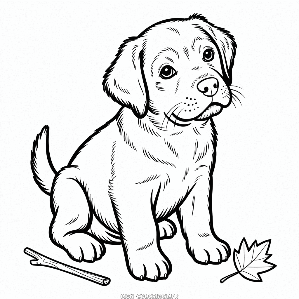 Coloriage Chien Réaliste Mignon
