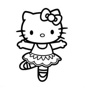 Coloriage Hello Kitty Ballerine