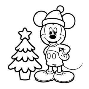 Coloriage Mickey Noël