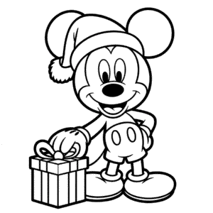 Coloriage Noël de Mickey Mouse