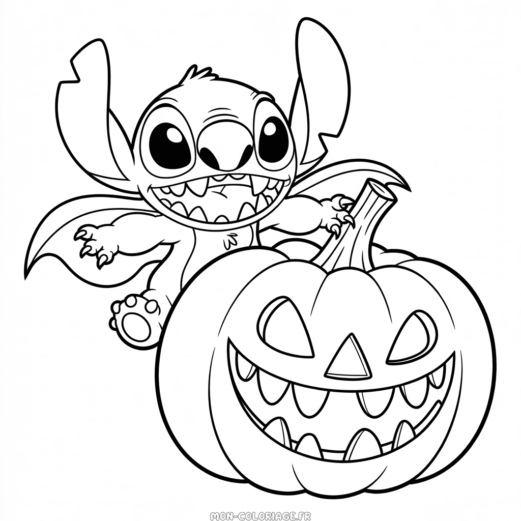 Coloriage Stitch Halloween
