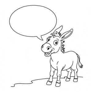 Coloriage Âne Parlant