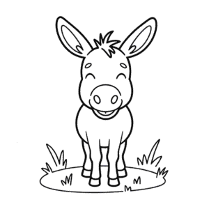 Coloriage Âne Souriant