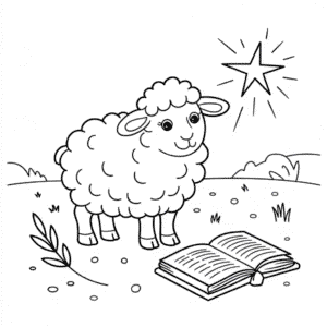 Coloriage Bible et Moutons