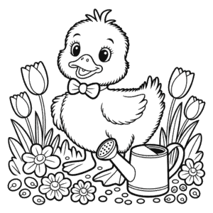 Coloriage Canard Mignon