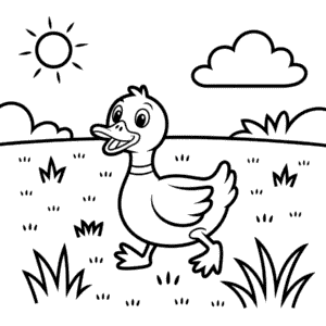 Coloriage Canard Simple