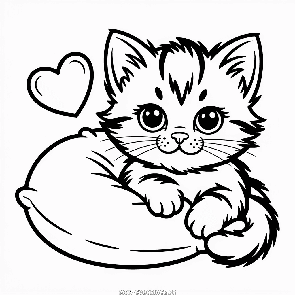 Coloriage Chat Adorable