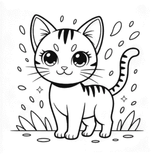 Coloriage Chat Animé