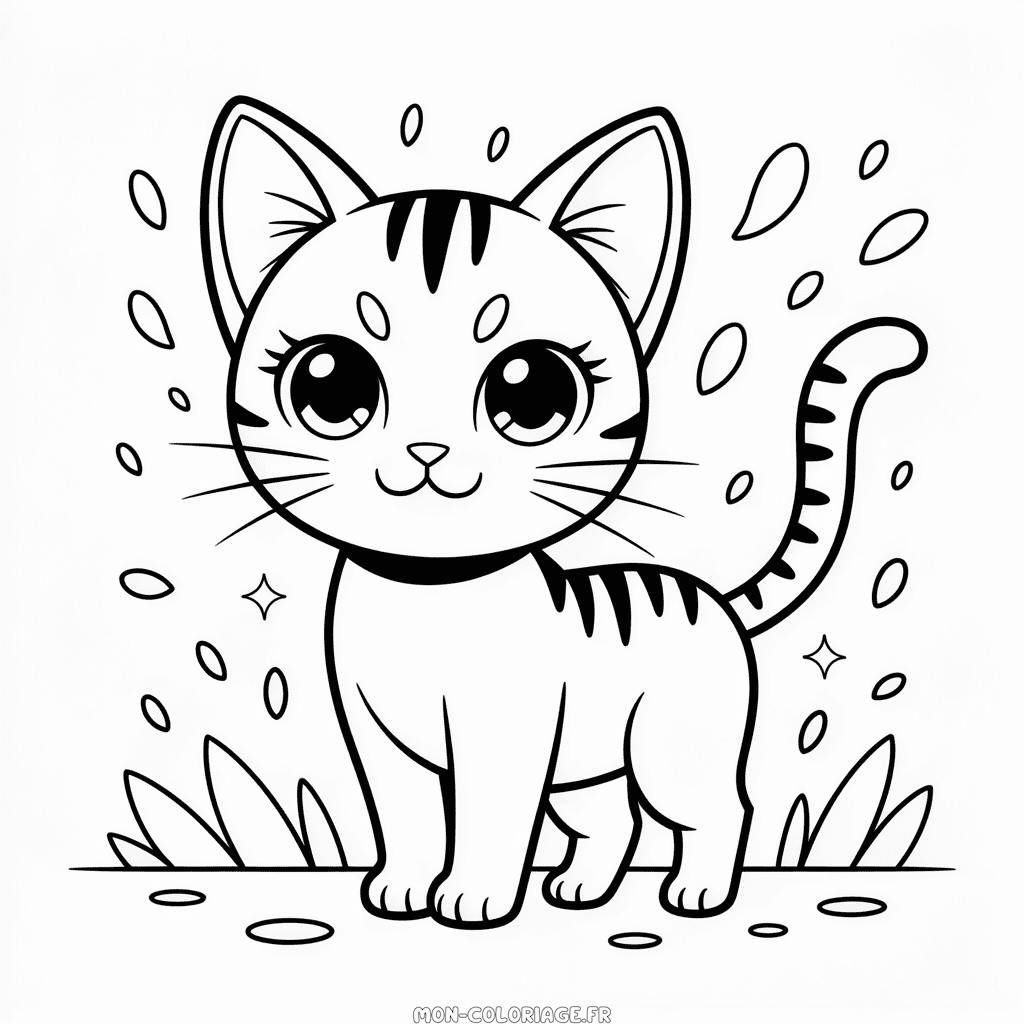 Coloriage Chat Animé