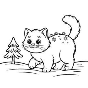 Coloriage Chat Arctique
