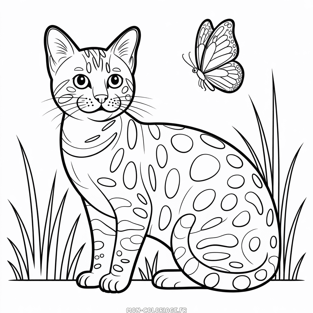 Coloriage Chat Bengal