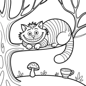 Coloriage Chat d'Alice au Pays des Merveilles