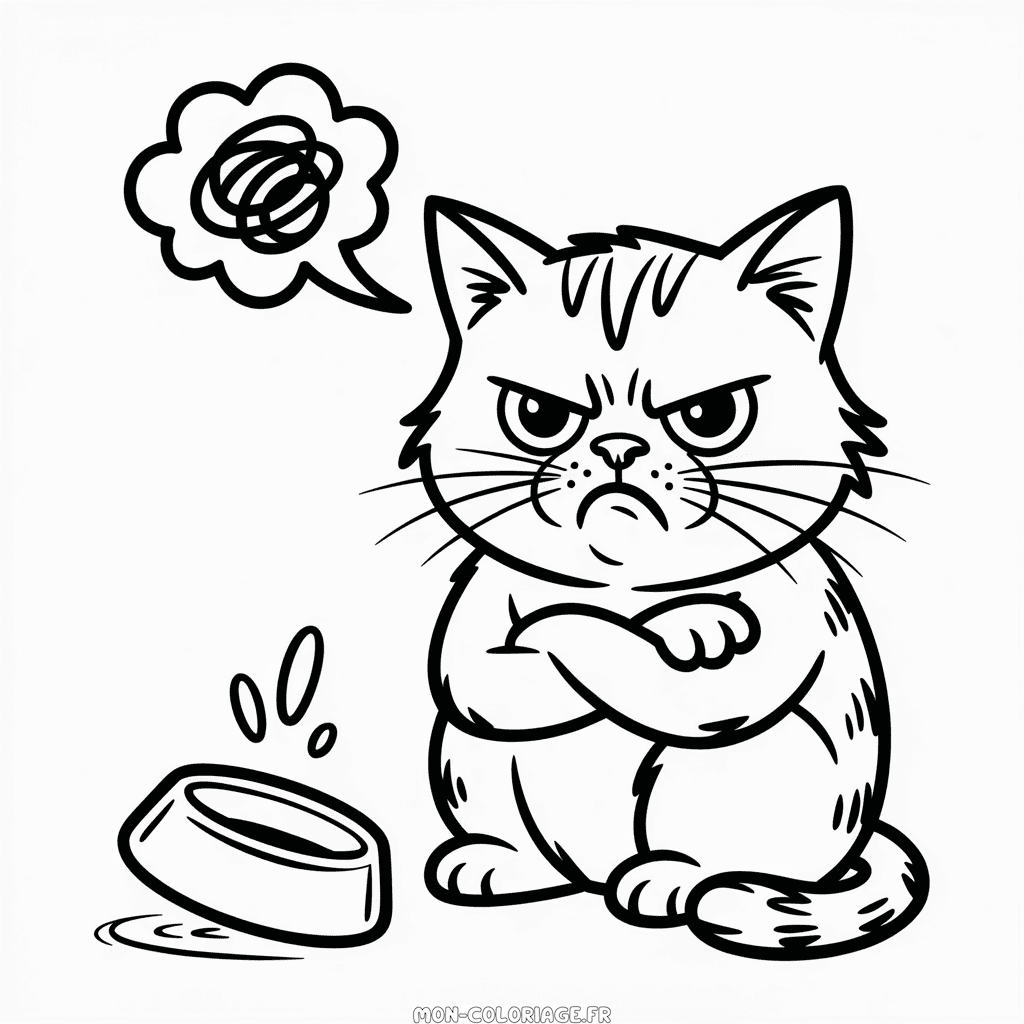 Coloriage Chat en Colère