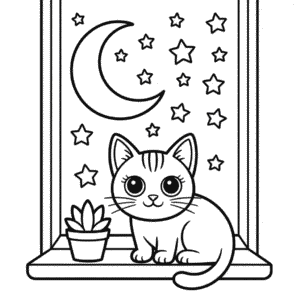 Coloriage Chat Esthétique