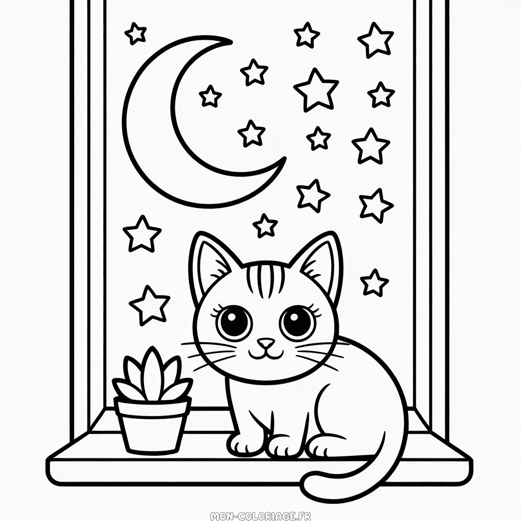 Coloriage Chat Esthétique