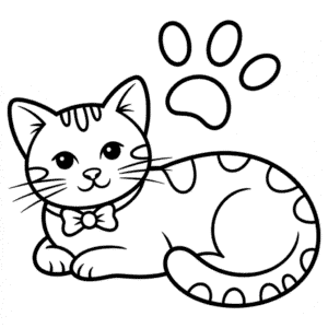 Coloriage Chat Noir et Blanc