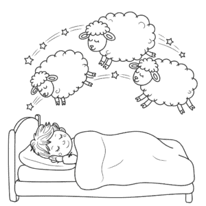 Coloriage Enfant Comptant les Moutons