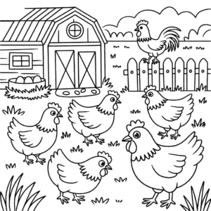Coloriage Ferme de Poule