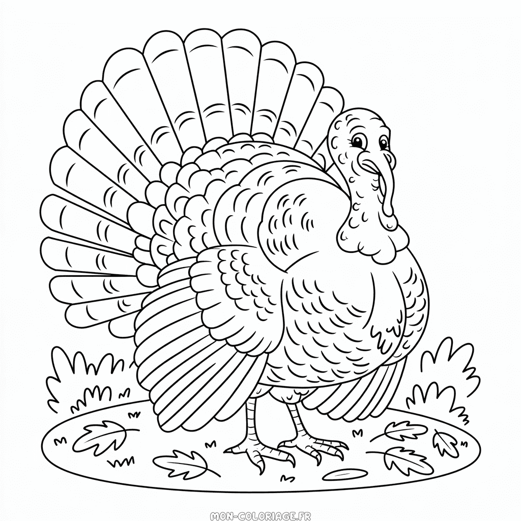 Coloriage Grande Dinde