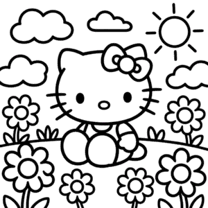 Coloriage Hello Kitty à Imprimer