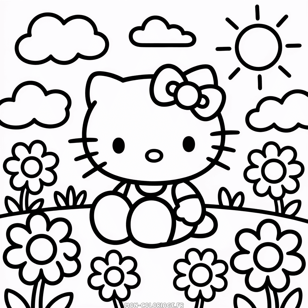 Coloriage Hello Kitty à Imprimer