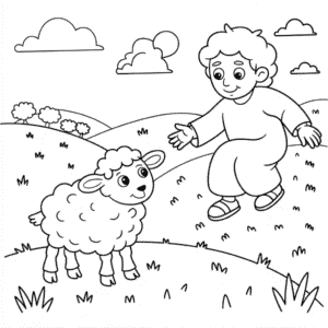 Coloriage Histoire Biblique La Brebis Perdue