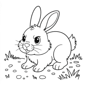 Coloriage Lapin en Colère