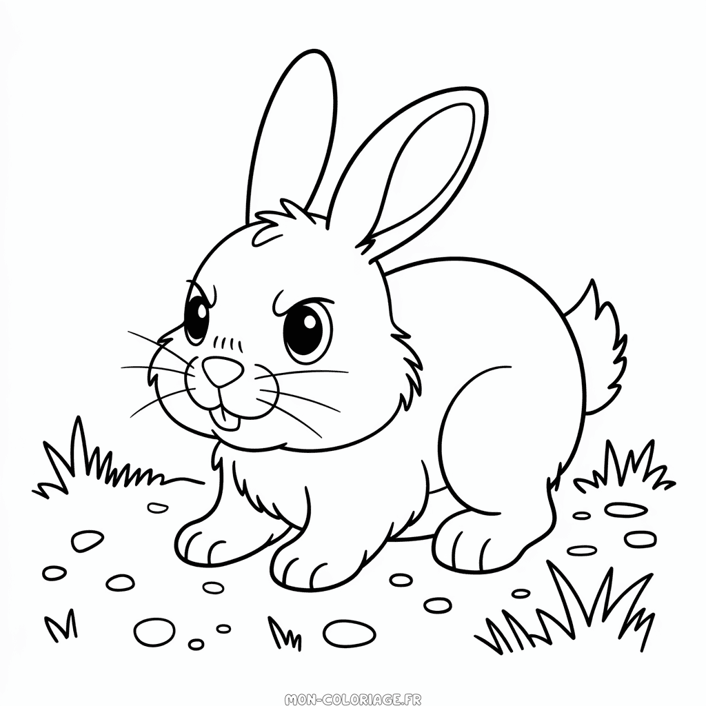 Coloriage Lapin en Colère
