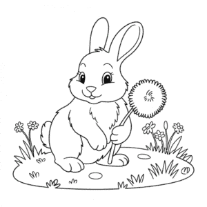 Coloriage Lapin Noir et Blanc
