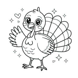 Coloriage Mignonne Dinde