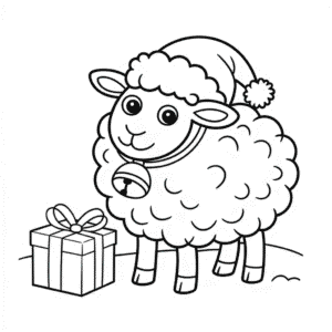 Coloriage Mouton de Noël