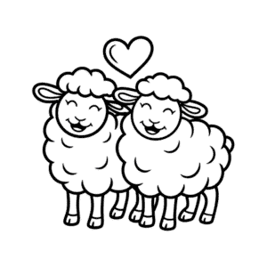 Coloriage Mouton Noir et Blanc