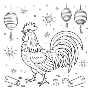 Coloriage Nouvel An Chinois Coq