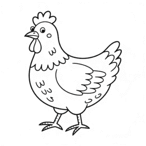 Coloriage Petite Poule Rouge