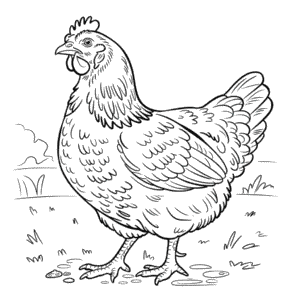 Coloriage Poule Adulte