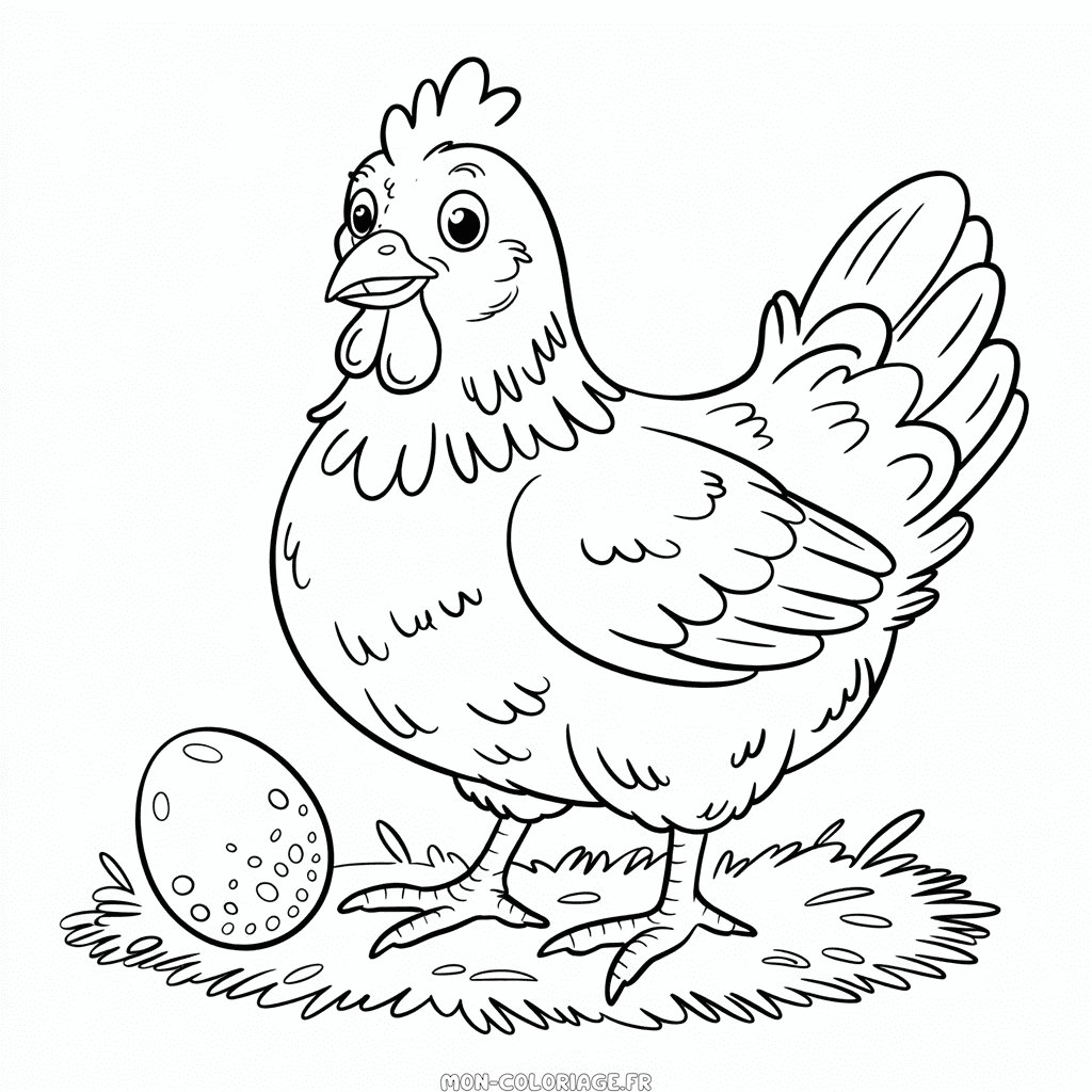 Coloriage Poule réaliste