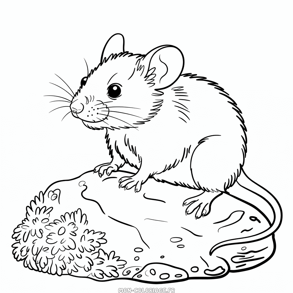 Coloriage Souris Réaliste