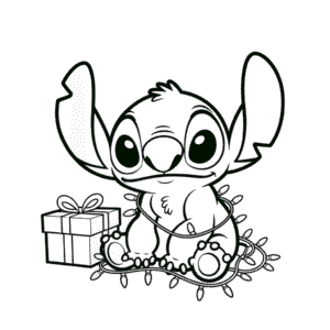 Coloriage Stitch de Noël