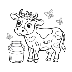 Coloriage Vache Laitière