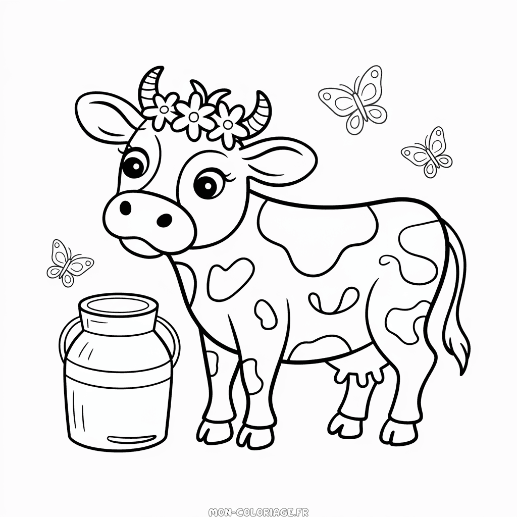 Coloriage Vache Laitière